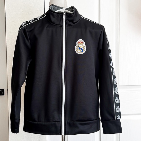 Real Madrid Other - Real Madrid Black Full Zipper Performance Track Jacket Youth Sz Large